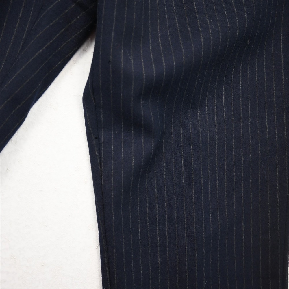 Banana Republic 31x32 Navy 100% Wool Flannel Stripe 378488 Slim Dress Mens Pants - Picture 2 of 9
